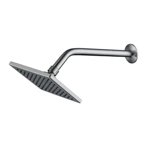 Regadera ABS Acquabela Vernazza Cuadrada Cepillada 6" Brazo 30cm 1 Función